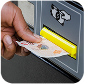 banknote reader on car parking machine